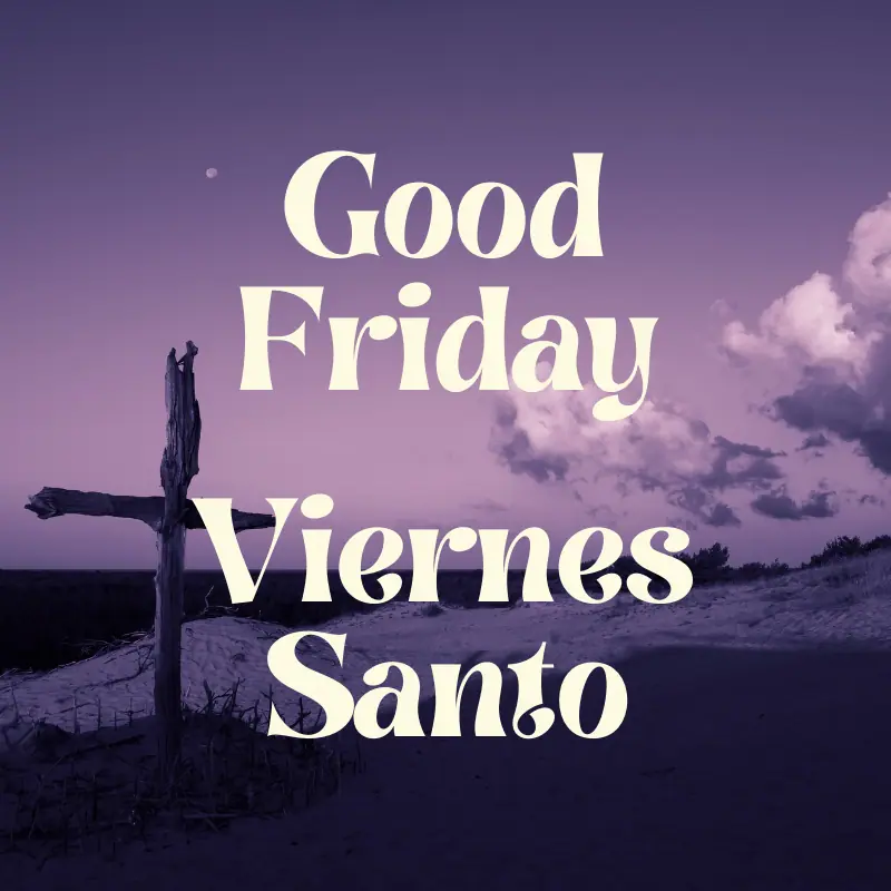 Scenic view of a cross on a beach at sunset with clouds, celebrating Good Friday.